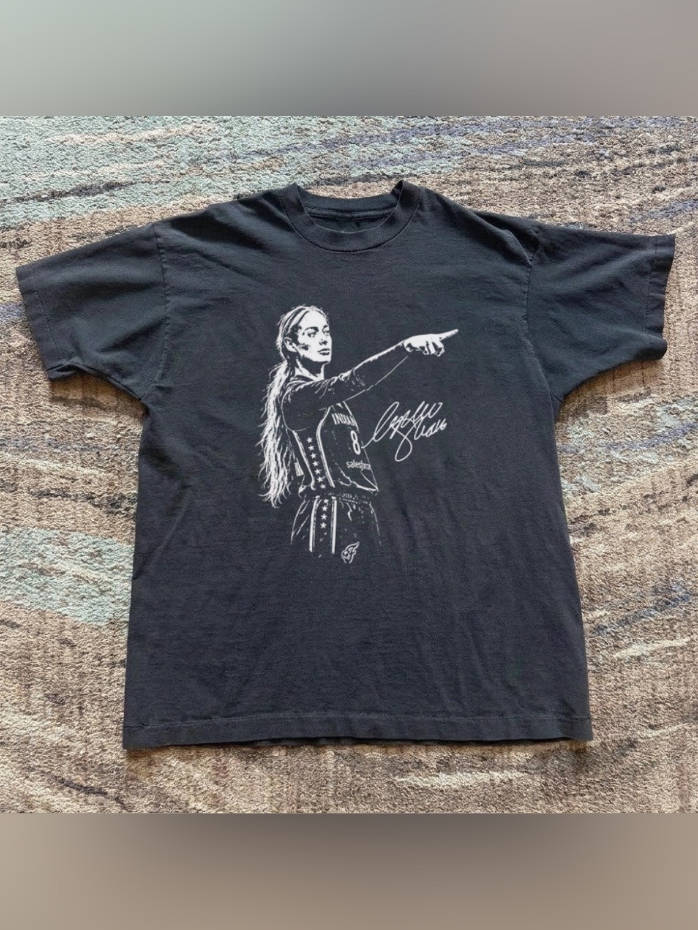 Sophie Cunningham Point Signature Basketball Black Graphic T-Shirt